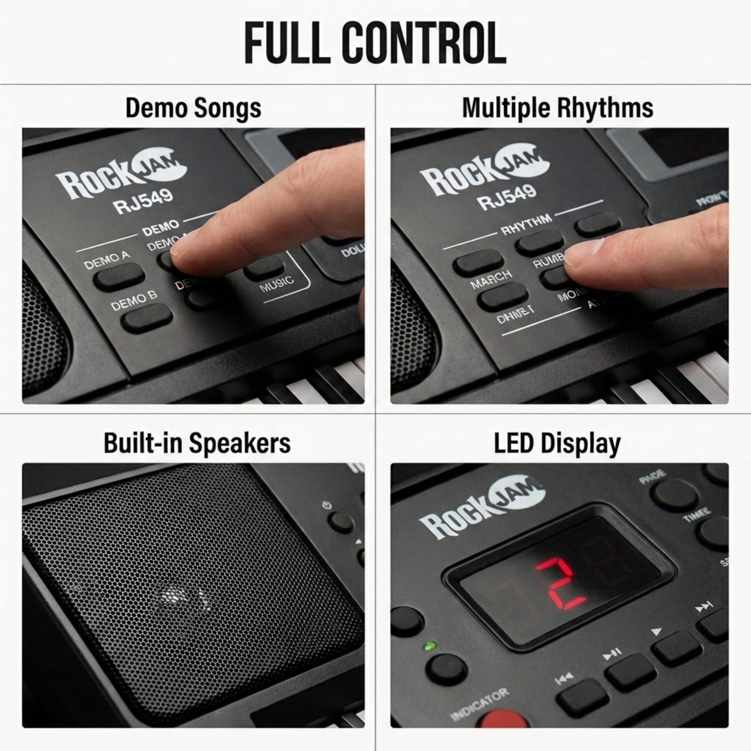 【値下げ】多機能キーボード　ROCKJAM Amazon | RockJam 49鍵 電子キーボード RJ549 【電源アダプター、譜面
